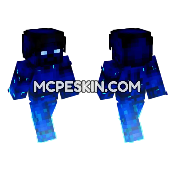 Azure Steve Minecraft Bedrock skin, front and back