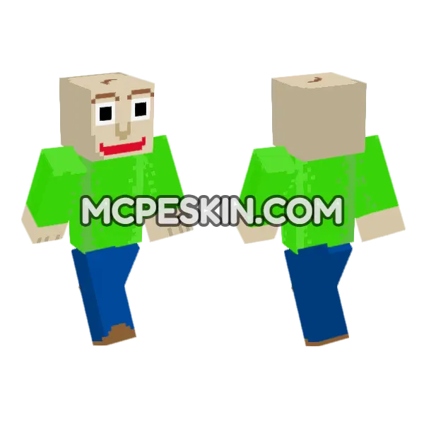 Baldimores Basic School Skin Minecraft Bedrock skin, front and back