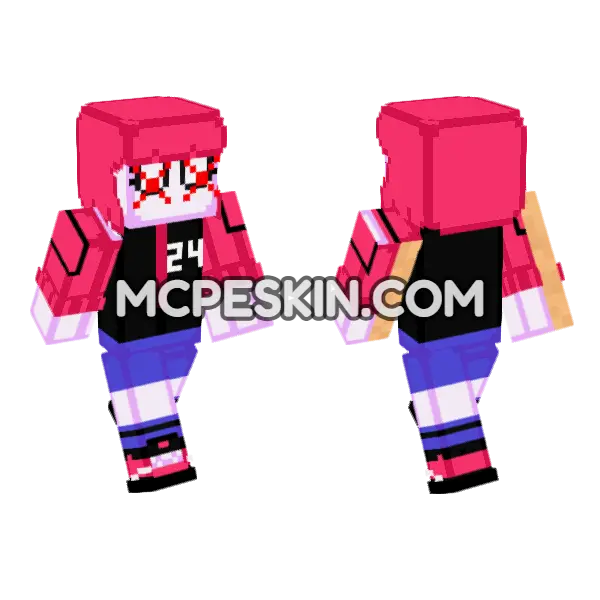 Ballistic Nikku Minecraft Bedrock skin, front and back