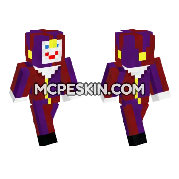 Balloon Boy Jester Minecraft Bedrock skin, front and back