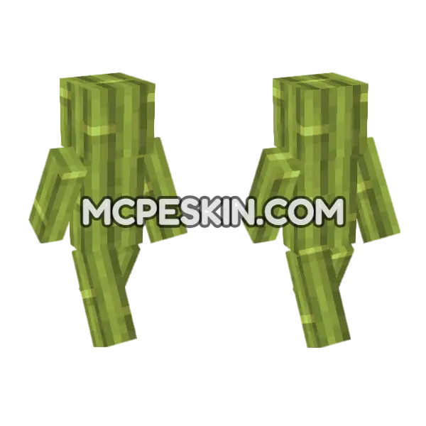 Bamboo Block Skin Minecraft Bedrock skin, front and back