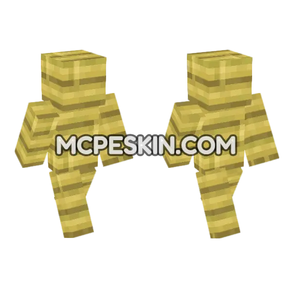 Bamboo Planks Outfit Minecraft Bedrock skin, front and back