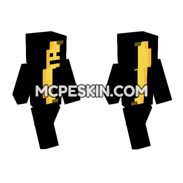 Banana Skin Minecraft Bedrock skin, front and back