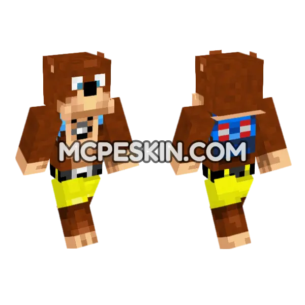 Banjo The Bear Minecraft Bedrock skin, front and back