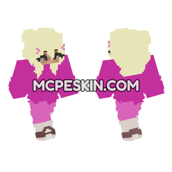 Barbie Outfit Minecraft Bedrock skin, front and back