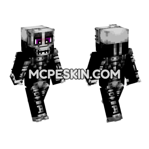 Bare Endo 01 Minecraft Bedrock skin, front and back