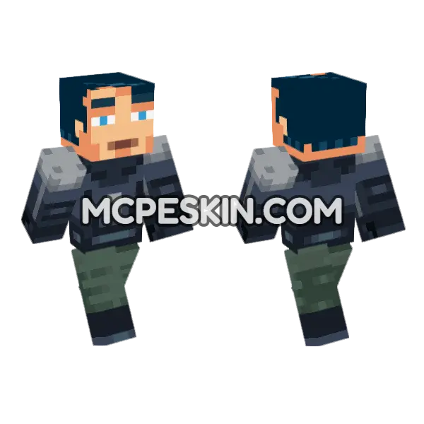 Barney Calhoun Minecraft Bedrock skin, front and back
