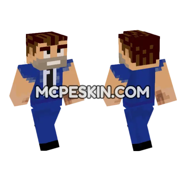 Barry Steakfries Minecraft Bedrock skin, front and back