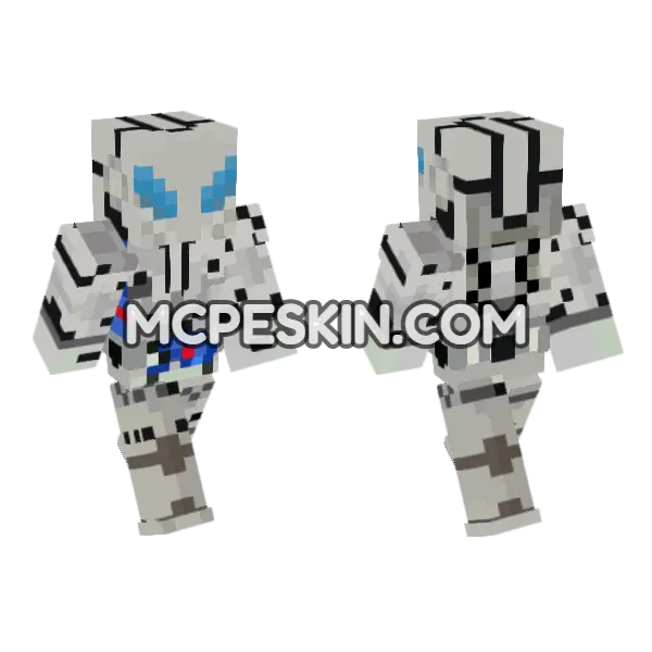 Base Kamen Rider Vulcan Minecraft Bedrock skin, front and back