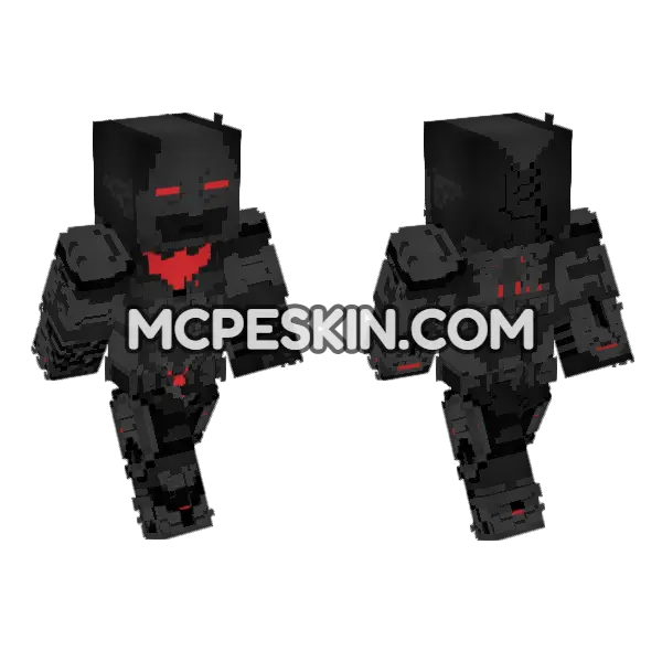 Batman Beyond Arkham Knight Minecraft Bedrock skin, front and back