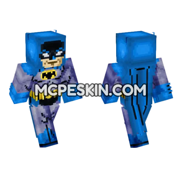 Batman Blue Amp Gray Batsuit Minecraft Bedrock skin, front and back