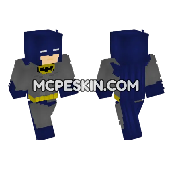Batman DC Comics Classic Minecraft Bedrock skin, front and back
