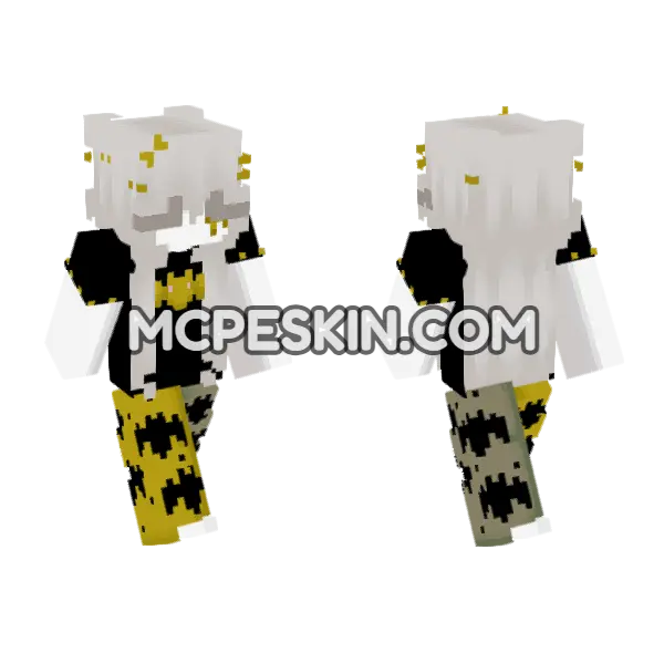 Batman Pajamas Minecraft Bedrock skin, front and back