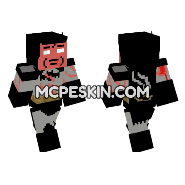 Batman The Animated Series 1997 Minecraft Bedrock skin, front and back
