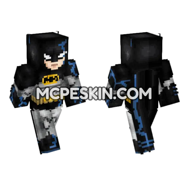 Batman The Batman Batsuit Minecraft Bedrock skin, front and back