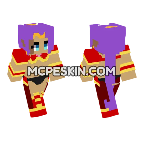 Battle Armor Shantae Minecraft Bedrock skin, front and back