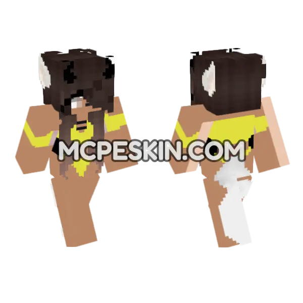 Beach Bikini Girl Minecraft Bedrock skin, front and back