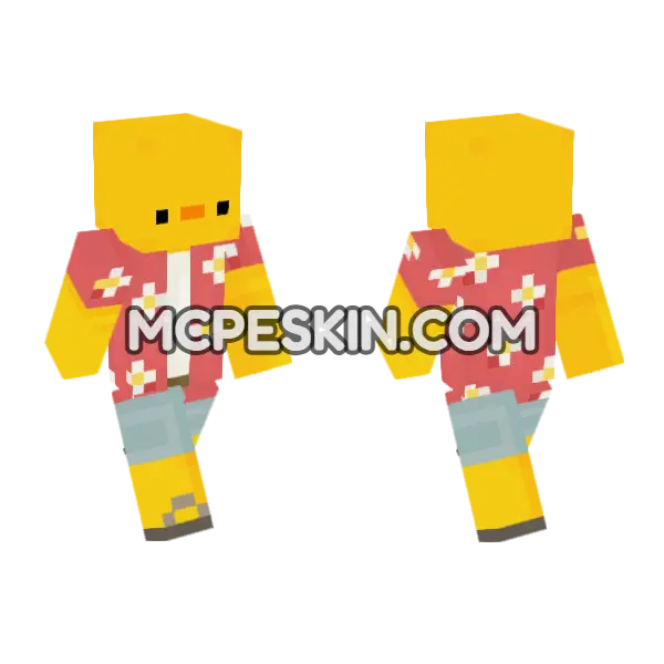Beach Duck Minecraft Bedrock skin, front and back