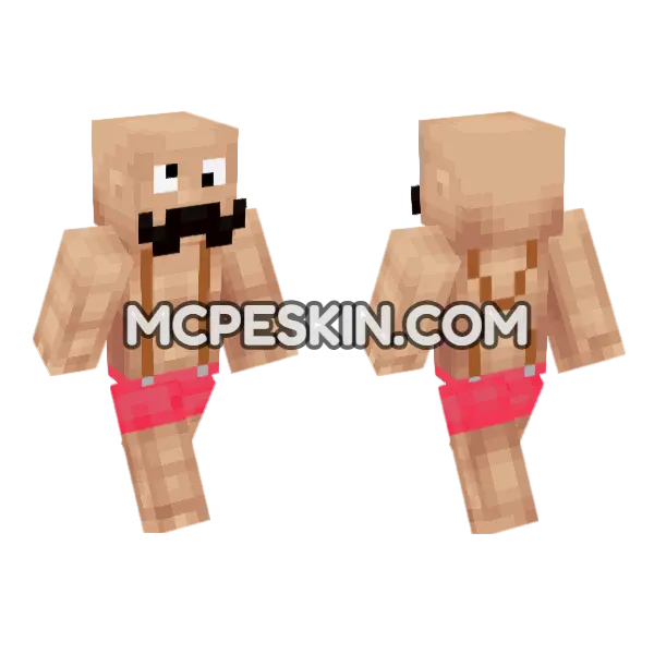 Bearded Guy Minecraft Bedrock skin, front and back