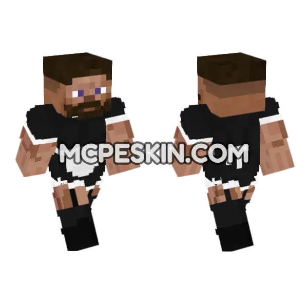 Bearded Steve Girl Minecraft Bedrock skin, front and back