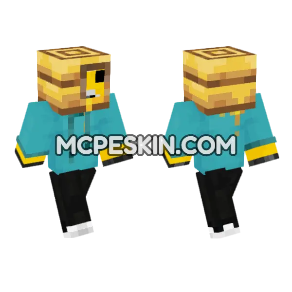 Beehive Moobloom Minecraft Bedrock skin, front and back