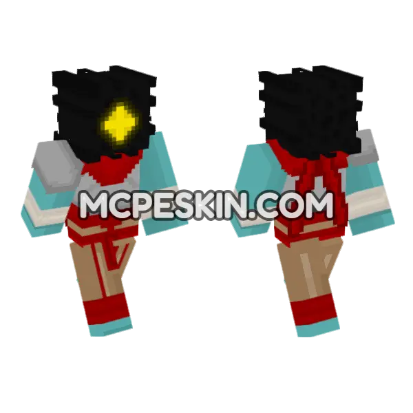 Beheaded Dead Cells Minecraft Bedrock skin, front and back