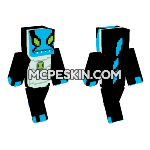 Ben 10 Arctic Minecraft Bedrock skin, front and back