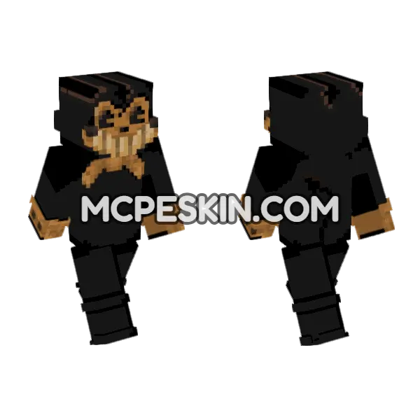 Bendy The Little Grinning Devil Minecraft Bedrock skin, front and back