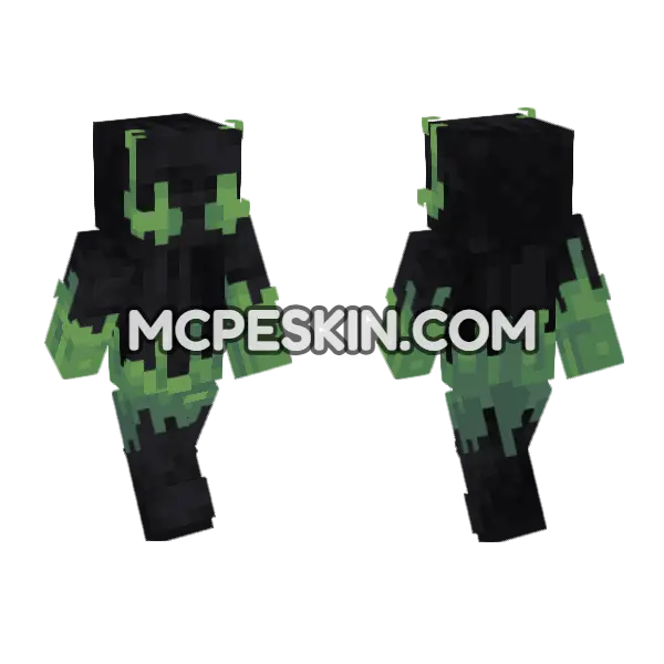 Beryl Green Slime Minecraft Bedrock skin, front and back