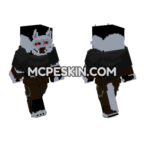 Big Bad Wolf Puss Boots Minecraft Bedrock skin, front and back