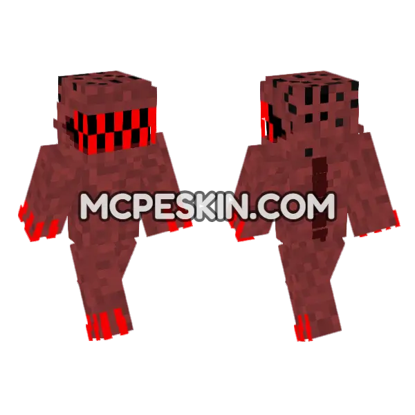 Big Mouth Horror Red Minecraft Bedrock skin, front and back