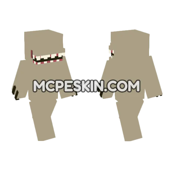 Big Mouth Horror White Minecraft Bedrock skin, front and back
