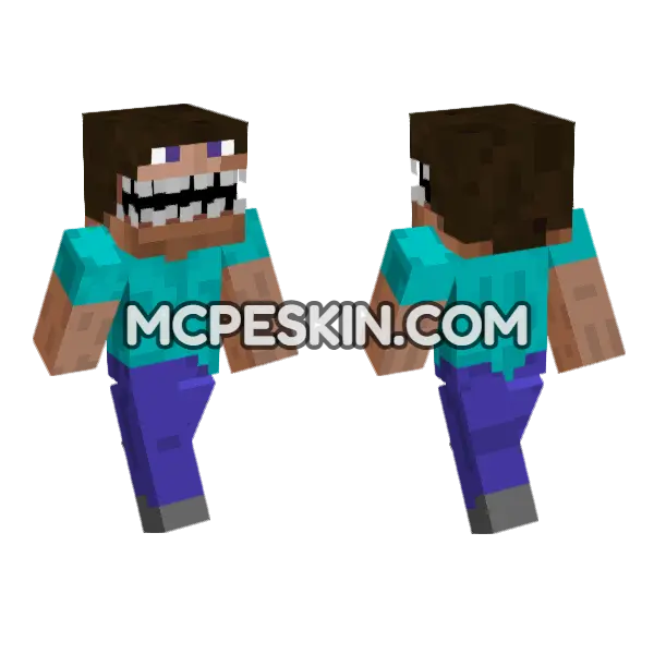 Big Mouth Steve Minecraft Bedrock skin, front and back