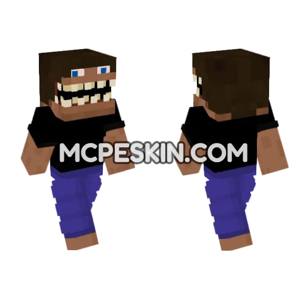 Bigmouth Horror Steve Minecraft Bedrock skin, front and back