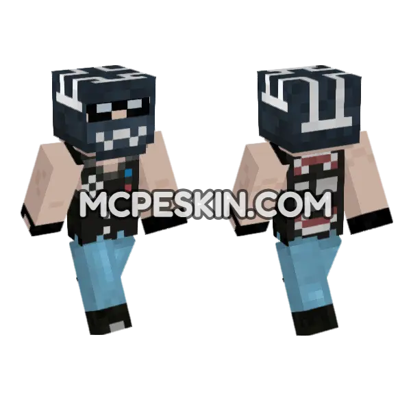 Biker Skin Minecraft Bedrock skin, front and back