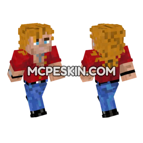 Billy Red Shirt Minecraft Bedrock skin, front and back
