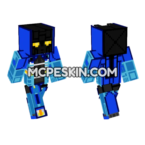 Bitstream Robot Skin Minecraft Bedrock skin, front and back