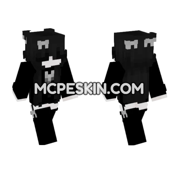 Black 2 Minecraft Bedrock skin, front and back