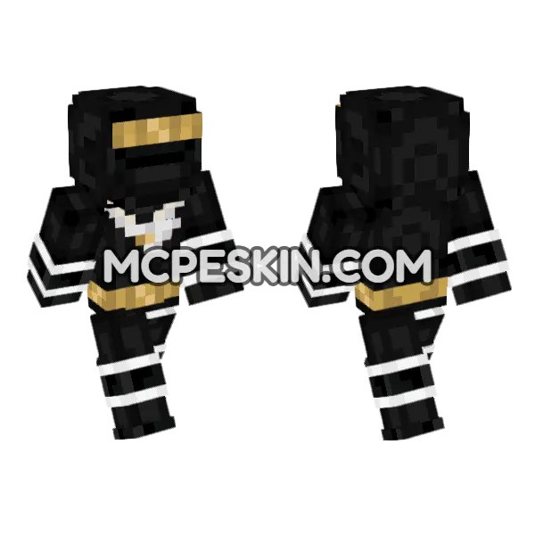Black Alien Ranger Minecraft Bedrock skin, front and back