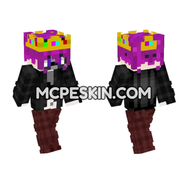 Black And Red Rgirl Minecraft Bedrock skin, front and back
