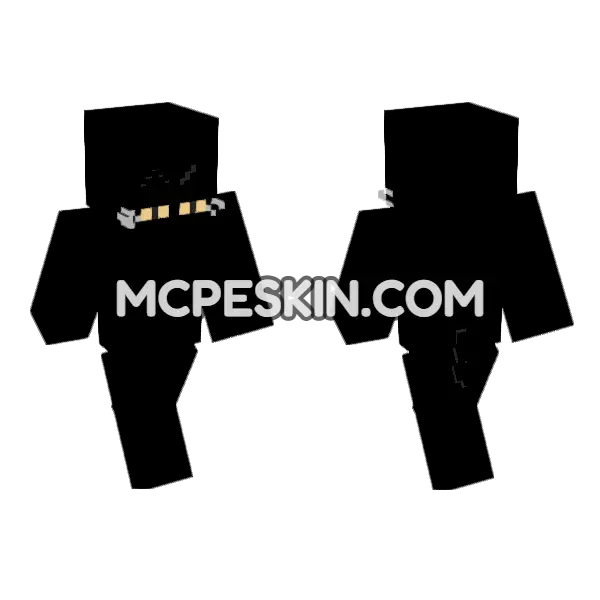 Black And White Cat Minecraft Bedrock skin, front and back