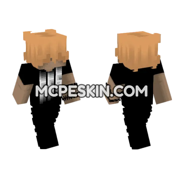 Black And White Hoodie Minecraft Bedrock skin, front and back