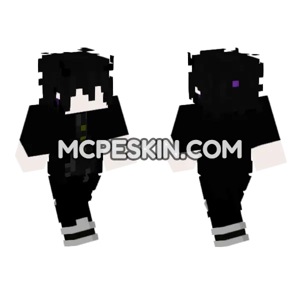 Black and White School Uniform Minecraft Bedrock skin, front and back