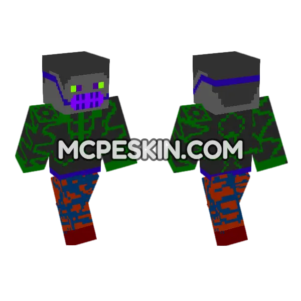 Black And White Screen Minecraft Bedrock skin, front and back