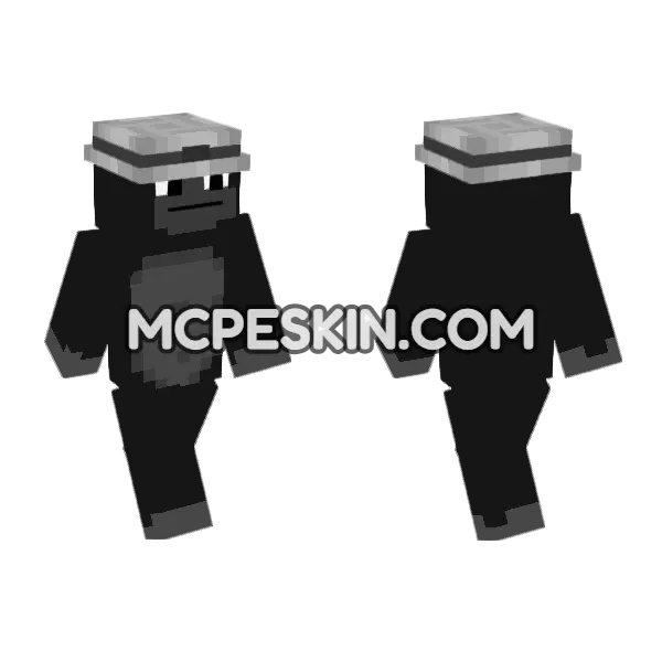 Black And White Suit Minecraft Bedrock skin, front and back