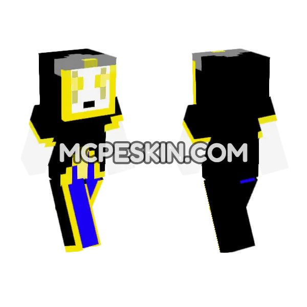 Black and Yellow Jester, front and back