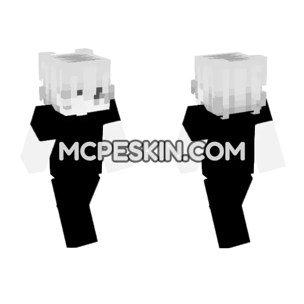 Black Cat Minecraft Bedrock skin, front and back