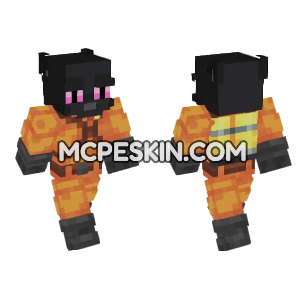 Black Cat Outfit Minecraft Bedrock skin, front and back