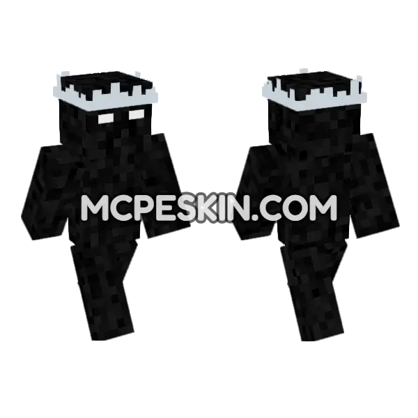 Black Ghost Skin Minecraft Bedrock skin, front and back