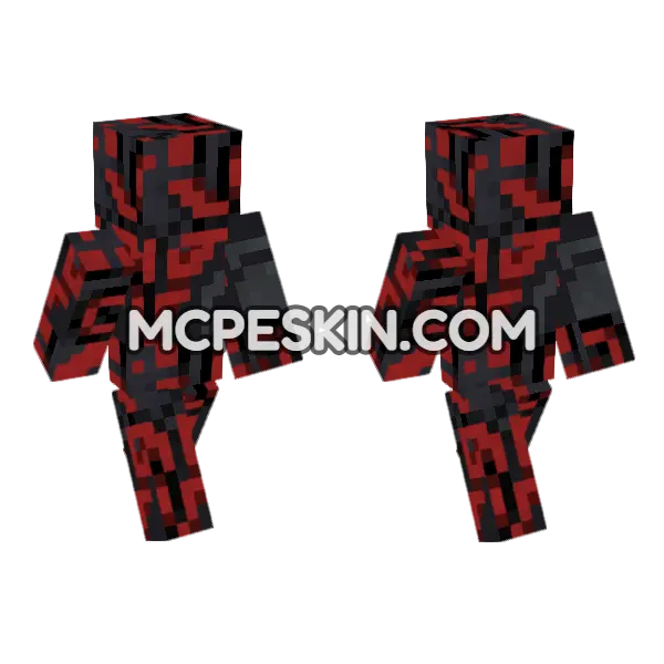 Black Glazed Terracotta Minecraft Bedrock skin, front and back